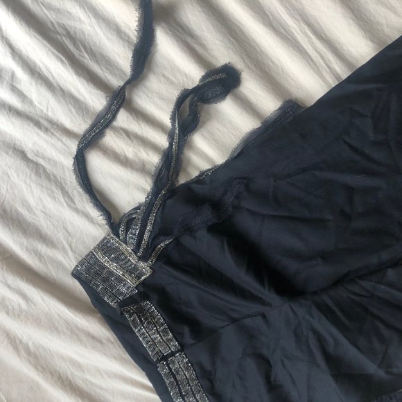 Black and Silver Beaded 90's flare pants - Picture 6 of 7